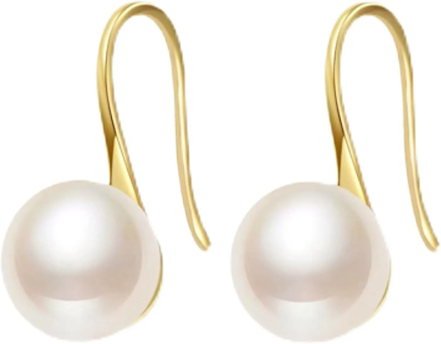 White Pearl Dangle Drop Earrings for Women Simple Classic High Heel Imitate Pearl Lightweight Dainty Minimalist Hoop Earrings for Wedding Bride Party Fashion Jewelry Gifts