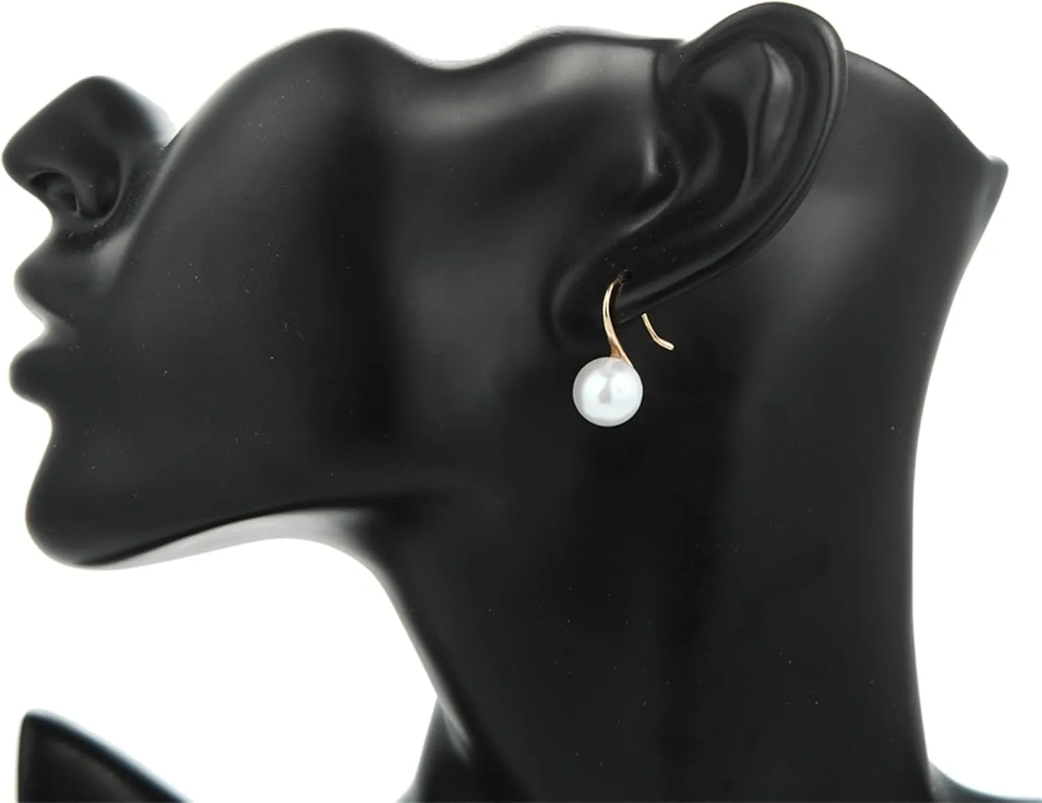 White Pearl Dangle Drop Earrings for Women Simple Classic High Heel Imitate Pearl Lightweight Dainty Minimalist Hoop Earrings for Wedding Bride Party Fashion Jewelry Gifts