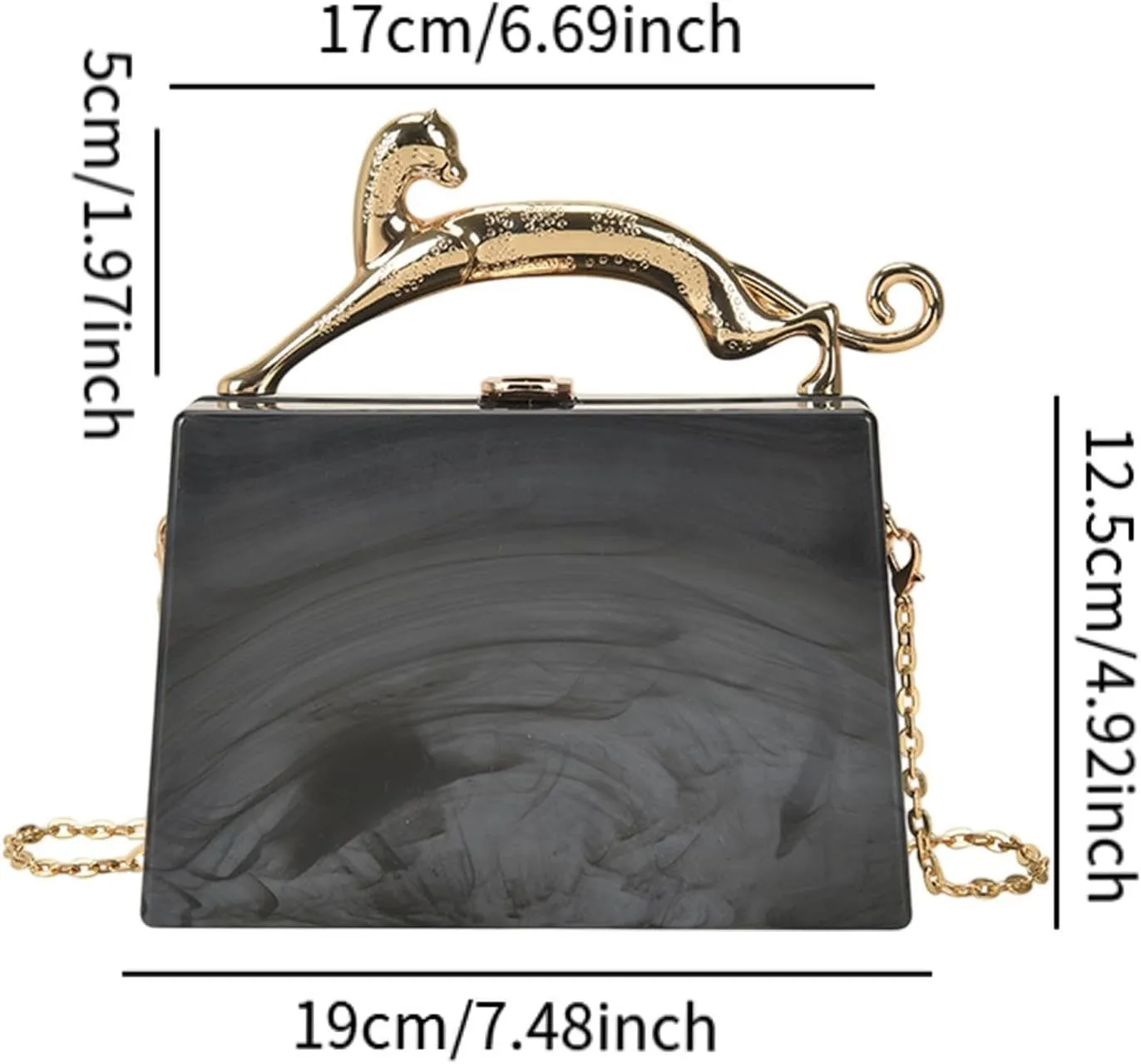 Women Acrylic Purse Trendy Handbag for Wedding Prom Party Engagement Birthday