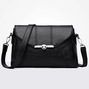 Women Handbags Shoulder Bags, Satchel Tote Bag, Solid Color PU Leather Women Bags mama Fashion Shoulder Bag Lady Handbag Totes Female Messenger Bag Purse (Color : Black, Size : 26X10X17cm)