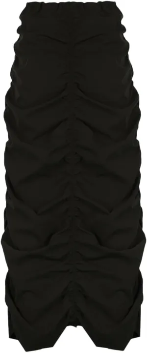Women Y2k Cargo Long Skirt Baggy Drawstring Skirt Ruched Midi Skirt with Pocket E-Girl Vintage Harajuku Streetwear
