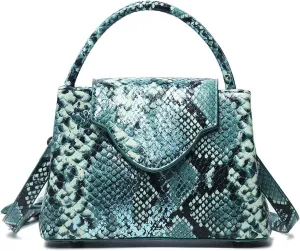 Women's Animal Print Top Handle Satchel Bag PU Leather Retro Crossbody Fashion Shoulder Bag Flap Handbag and Pursebag612OWOISS