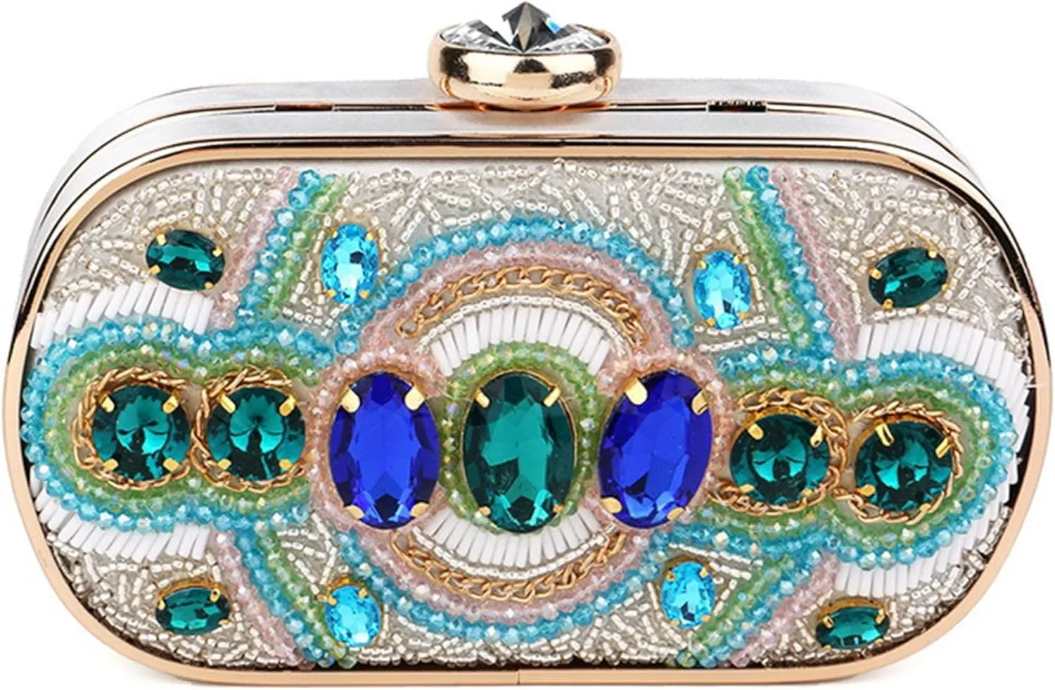 Women's Bling Evening Bag Glitter Rhinestone Clutch Purse Vintage Handbag for Prom Wedding Party Shoulder Bagbag2487OWOISS