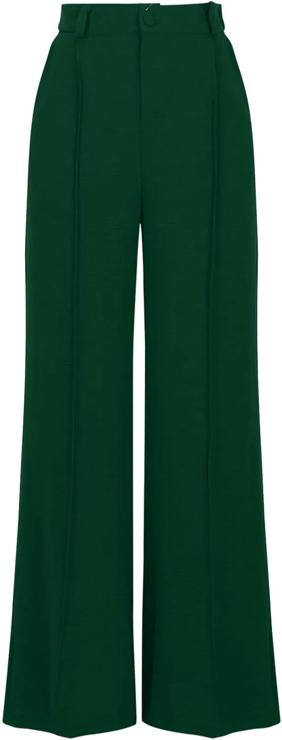 Womens Causal Loose Lounge Pants Elastic High Waisted Flowy Trousers Wide Leg Long Palazzo Pants with Pockets