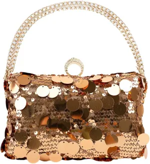 Womens Chic Evening Clutch Bag Y2k Sparkly Glitter Sequin Purse Small Totes Handbag Satchel Dinner Party Wedding