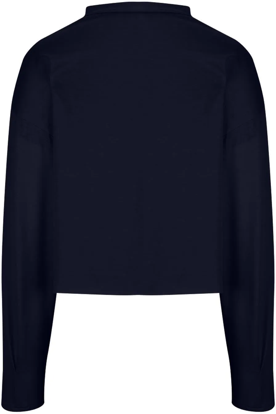 Womens Cropped Sweatshirts 2024 Fall Fashion Clothes Teen Girl Long Sleeve Oversized Crewneck Crop Pullover Tops