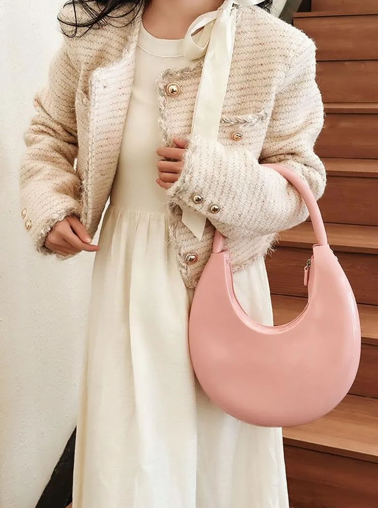 Womens Fashion Jelly Handbags Y2k rescent Shoulder Bag Small Totes Purse Armpit Satchel Summer Cute Clutch