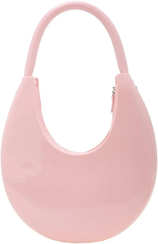 Womens Fashion Jelly Handbags Y2k rescent Shoulder Bag Small Totes Purse Armpit Satchel Summer Cute Clutch