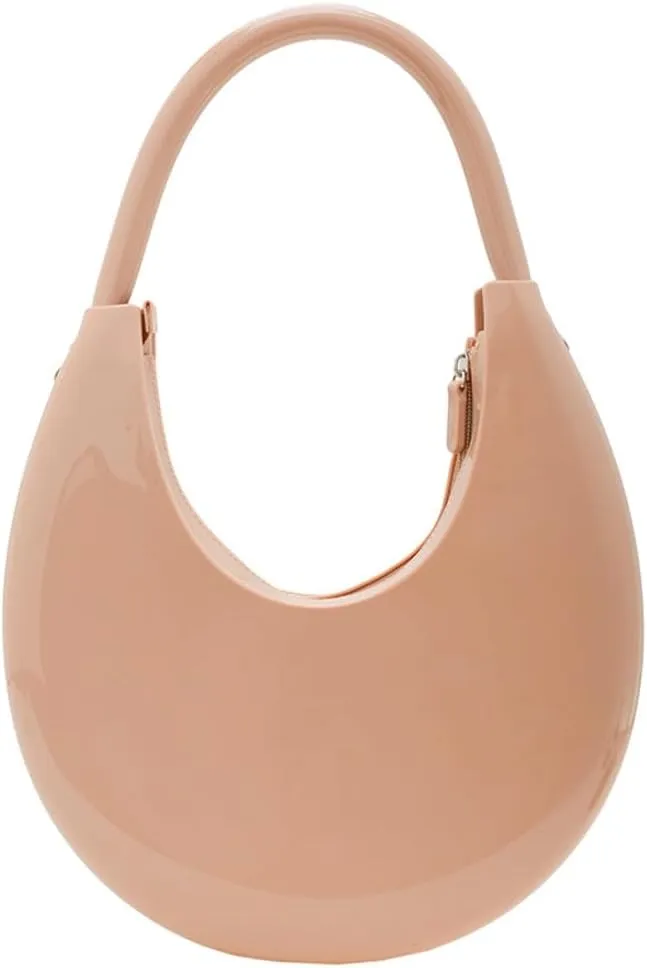 Womens Fashion Jelly Handbags Y2k rescent Shoulder Bag Small Totes Purse Armpit Satchel Summer Cute Clutch