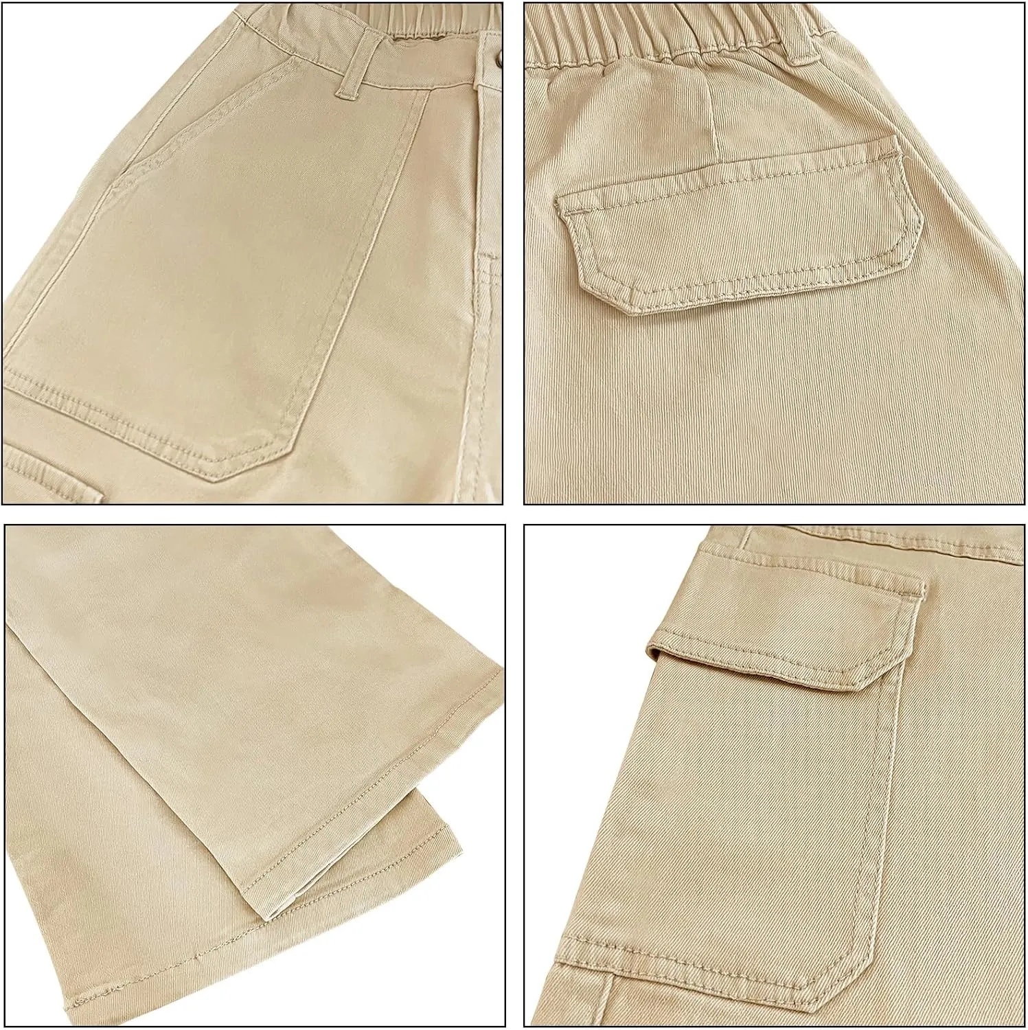 Women's High Waisted Cargo Jeans Stretch Wide Leg Denim Pants Trendy