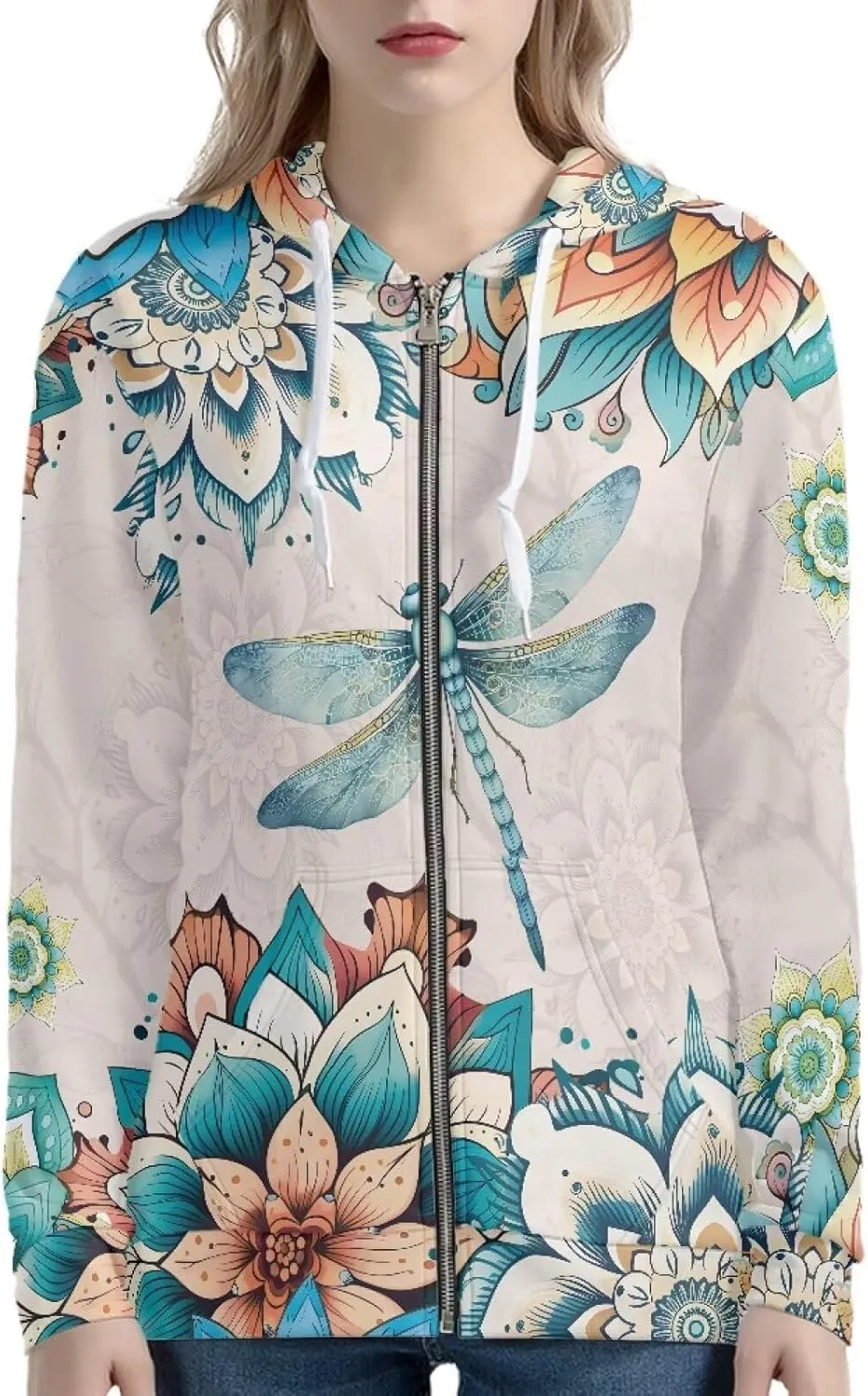 Womens Hoodies Zip Up Lightweight Long Sleeve Thin Hooded Sweathsirt Trendy Jacket