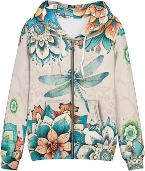Womens Hoodies Zip Up Lightweight Long Sleeve Thin Hooded Sweathsirt Trendy Jacket