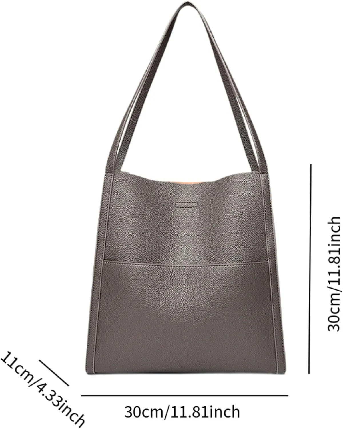 Women's Leather Shoulder Bag Satchel Trendy Bucket Bag for Outdoor Vacation Work