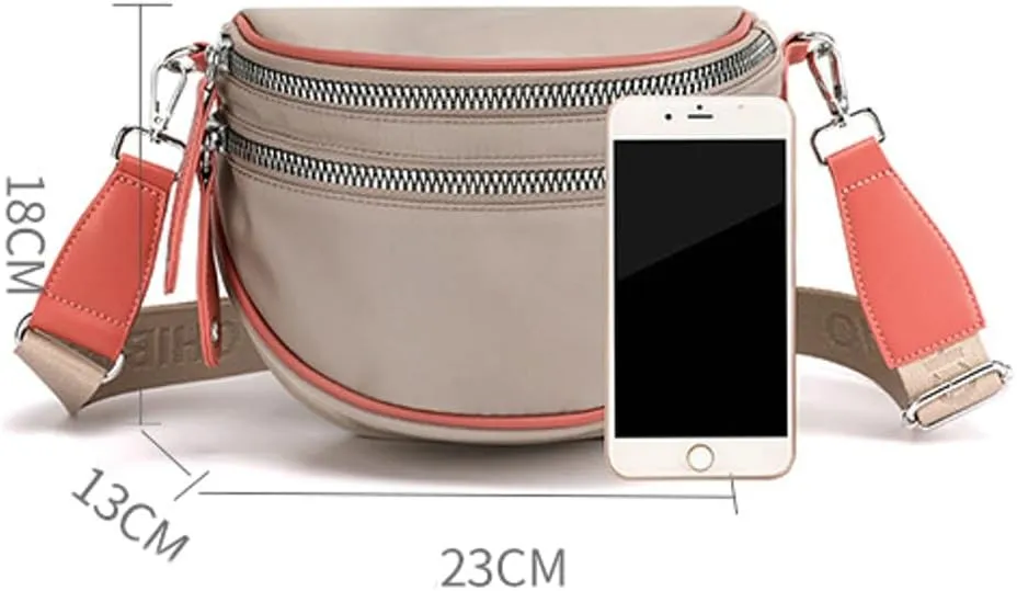 Womens Nylon Crossbody Shoulder Bags Small Shell Purse Totes Handbag Lightweight Double Zippr Phone Pouch Satchel