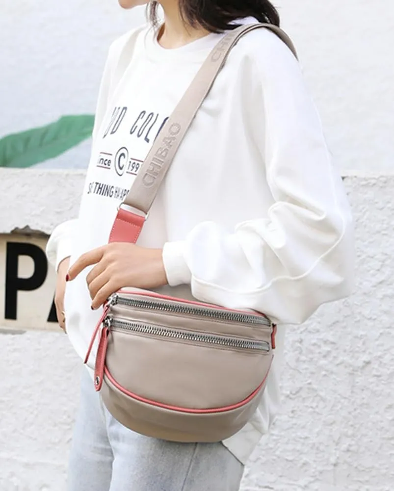 Womens Nylon Crossbody Shoulder Bags Small Shell Purse Totes Handbag Lightweight Double Zippr Phone Pouch Satchel
