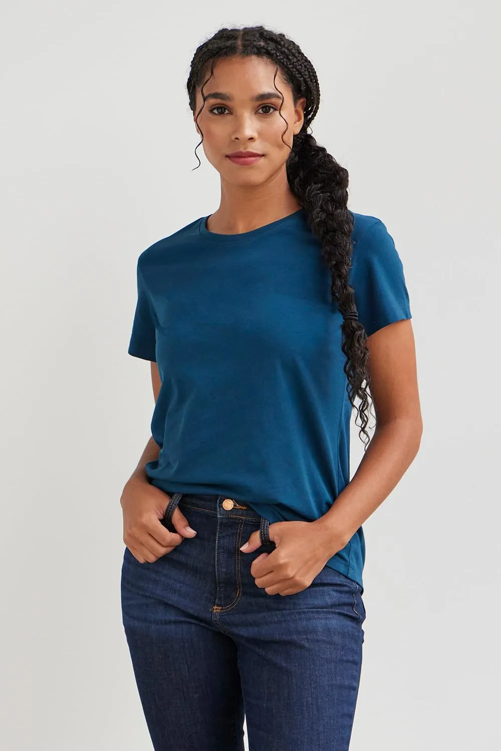 Women's Organic Pima Cotton Relaxed Short Sleeve Crew Neck T-Shirt
