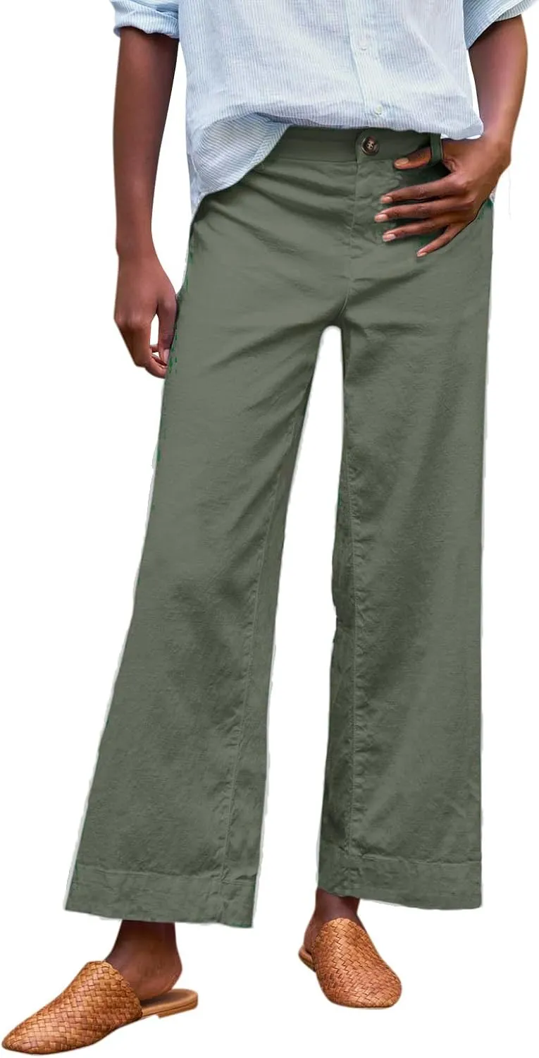 Women's Pants, Straight Leg Linen Peasant Pants Casual Sweatpants Wide Stretchy Trendy