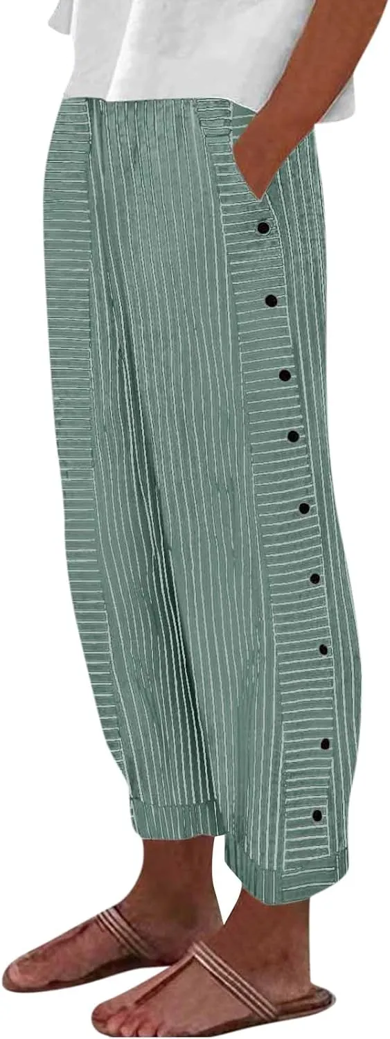 Womens Pants, WomenS Linen Casual Pants Straight Leg Peasant Trendy 2025 Teacher