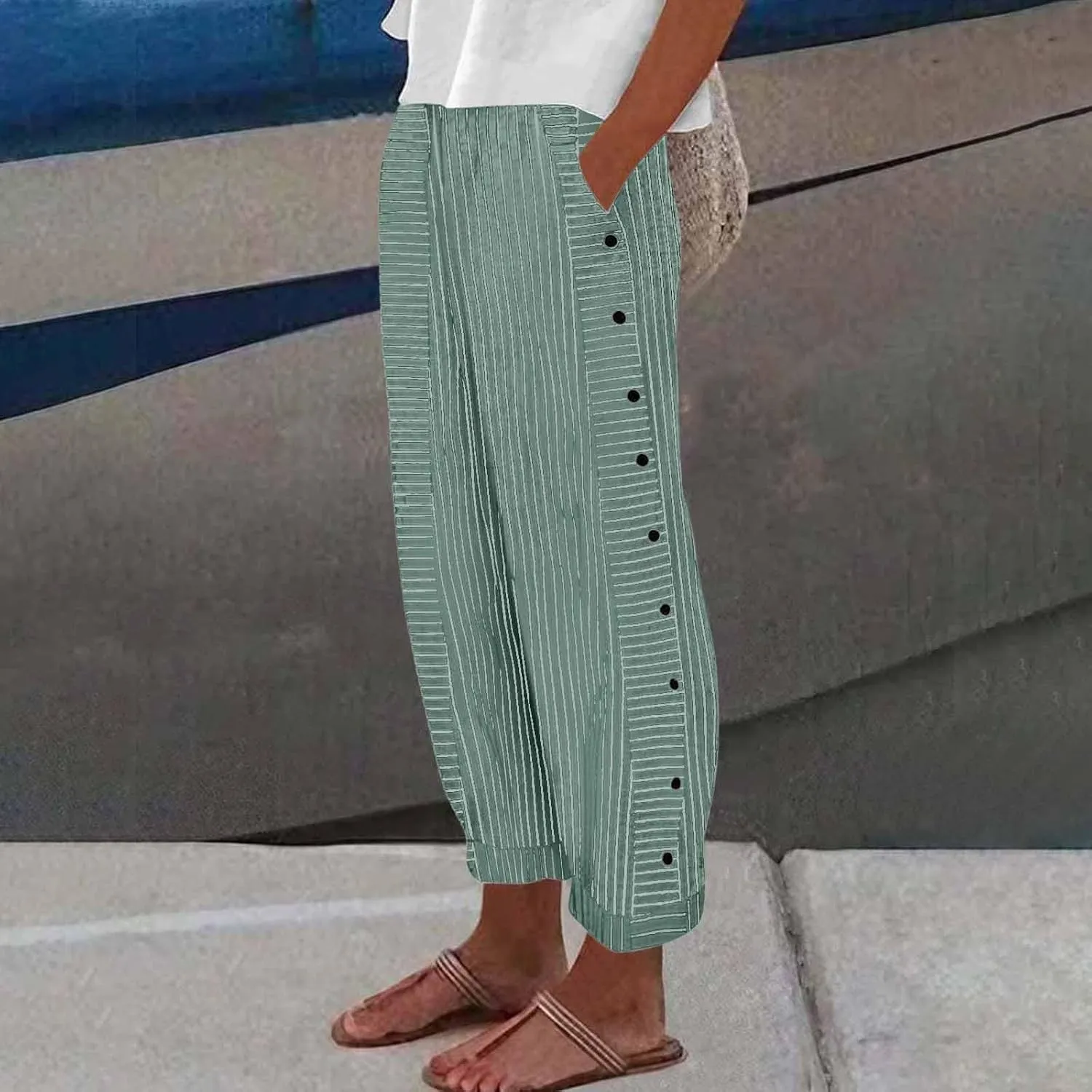 Womens Pants, WomenS Linen Casual Pants Straight Leg Peasant Trendy 2025 Teacher