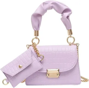 Womens PU Leather Purses Luxury Handbag Flap Shoulder Crossbody Satchel Crocodile Pattern Clutch Ladies Totes