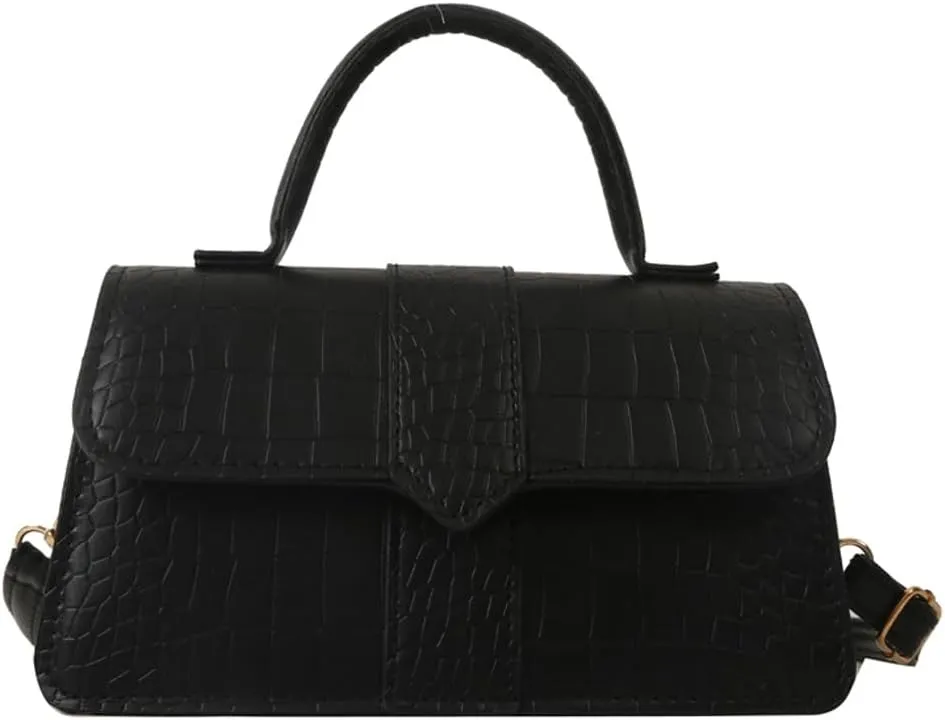 Womens Retro Shoulder Crossbody Bag PU Leather Purse Small Totes Handbag Casual Satchel with Crocodile Pattern