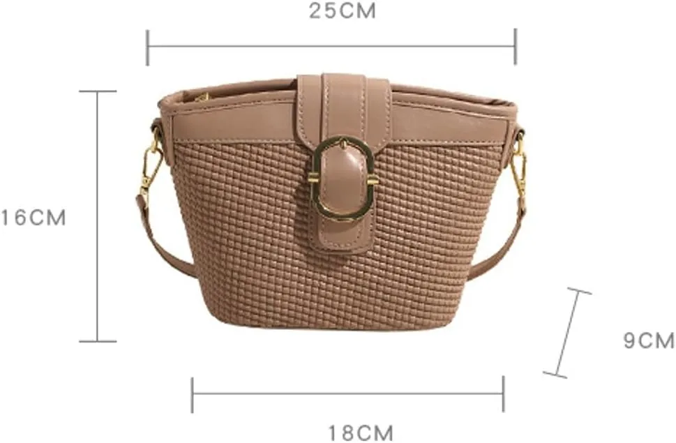 Womens Shoulder Crossbody Bag PU Leather Bucket Purse Small Totes Designer Handbag Cute Satchel Clutch 2024