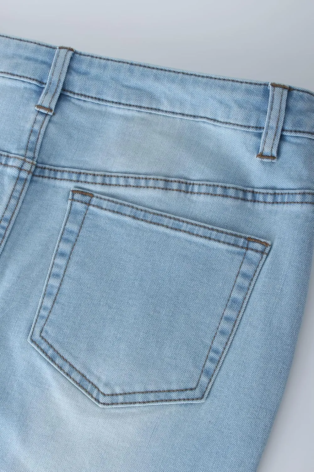Women's Stretch Denim Maxi Skirt with Flare Hem, Trendy Long Skirt