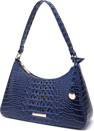 Women's Stylish PU Leather Shoulder Bags Vintage Crocodile Pattern Satchel Handbag Clutch Purse for Evening Partiesbag1511OWOISS