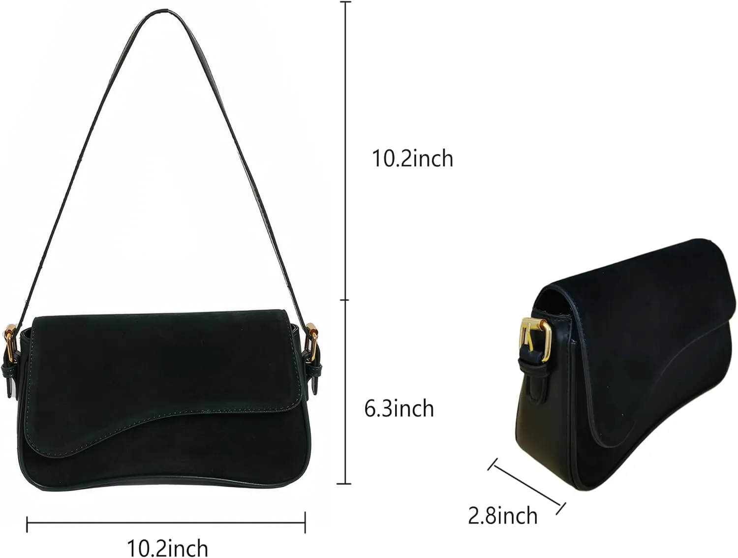 Womens Suede Flap Shoulder Bag Small Trendy Saddle Crossbody Purses