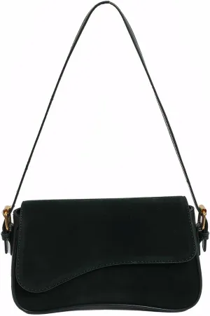 Womens Suede Flap Shoulder Bag Small Trendy Saddle Crossbody Purses