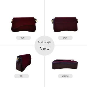 Womens Suede Flap Shoulder Bag Small Trendy Saddle Crossbody Purses