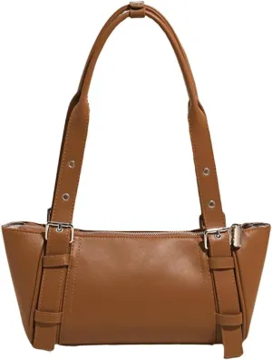 Women's Vegan Shoulder Bag Y2K Fashion Underarm Purse Buckle Belt Satchel Tote Top Handle Crossbody Bag 2025