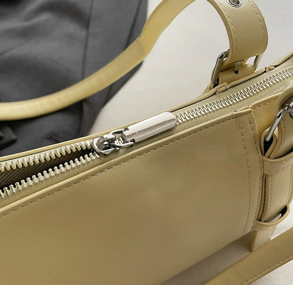 Women's Vegan Shoulder Bag Y2K Fashion Underarm Purse Buckle Belt Satchel Tote Top Handle Crossbody Bag 2025