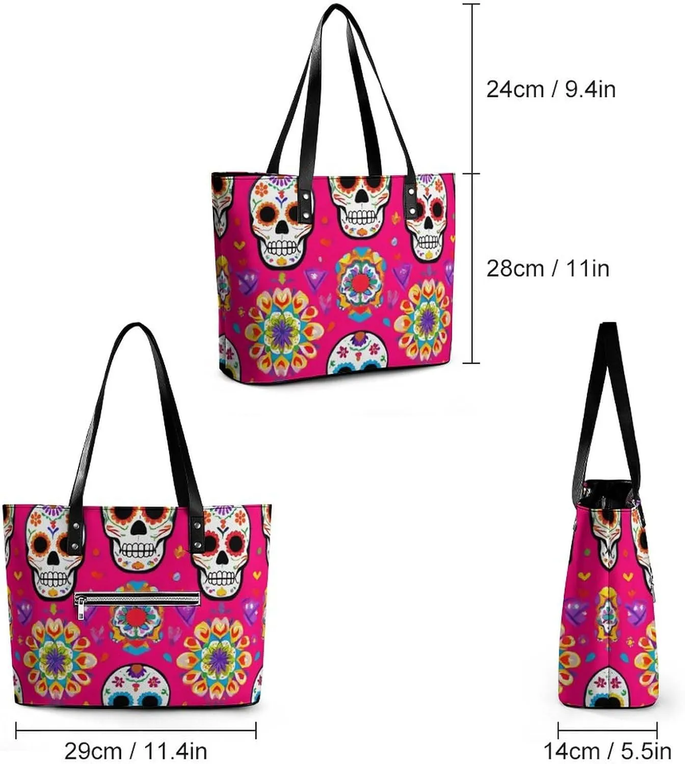 Women's Versatile Bucket Bag Soft PU Leather Trendy Shoulder Purse