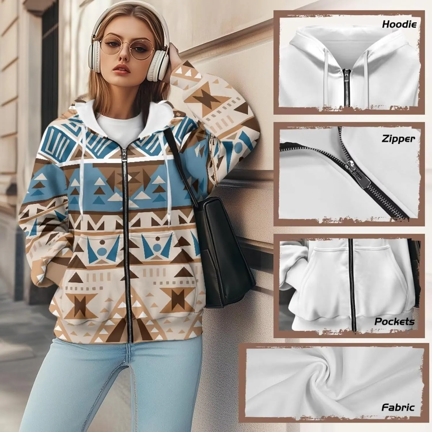 Women's Zip Up Hoodie Trendy Thermal Long Sleeve Shirts for Women
