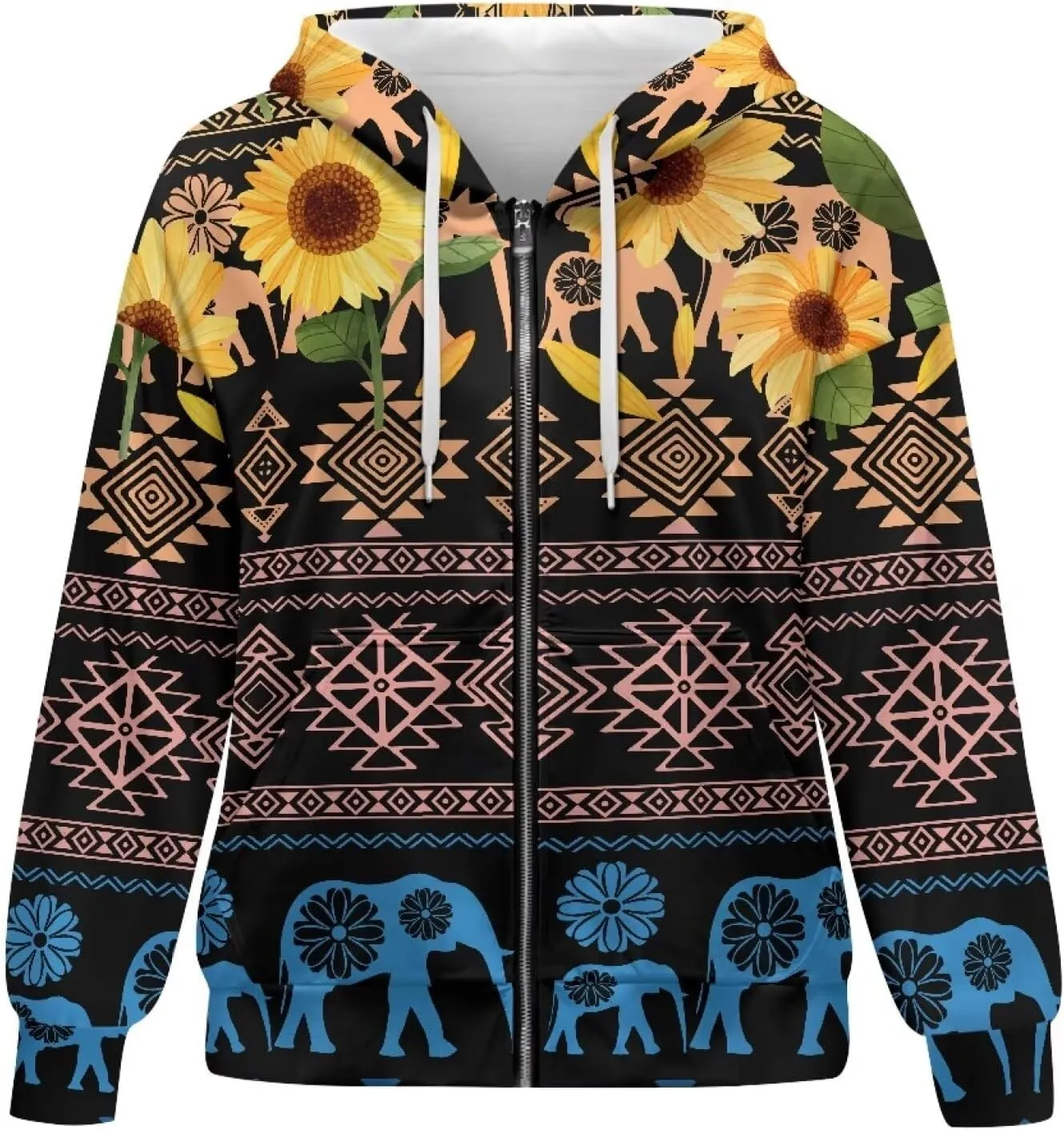 Women's Zip Up Hoodie Trendy Thermal Long Sleeve Shirts for Women