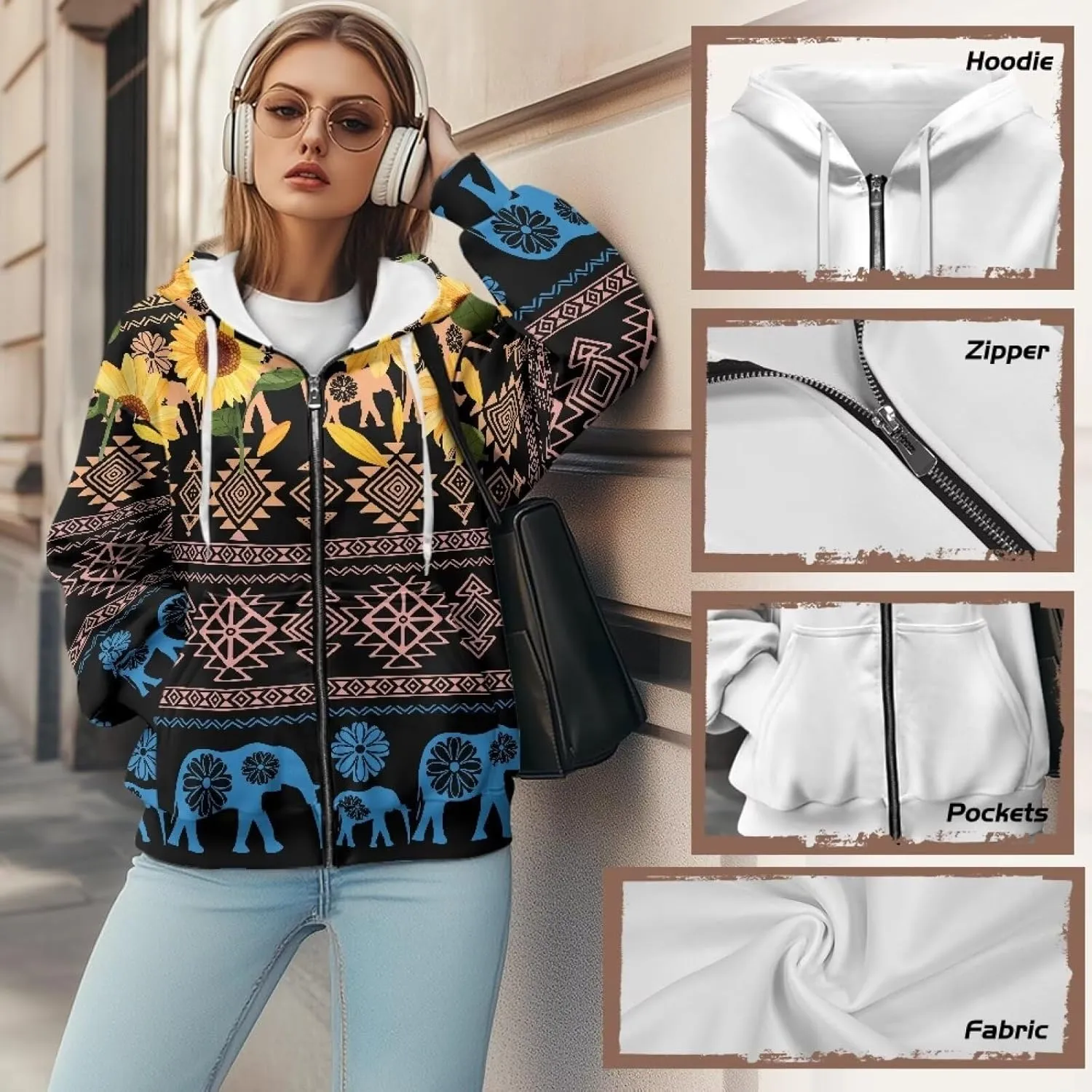 Women's Zip Up Hoodie Trendy Thermal Long Sleeve Shirts for Women