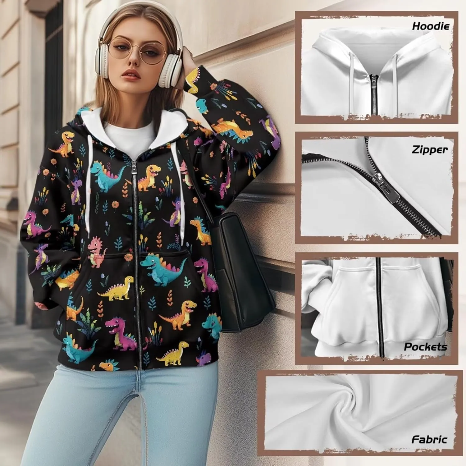Womens Zipper Hoodie Casual Drawstring Hoodies Trendy Athletic Sweatshirt, Plus
