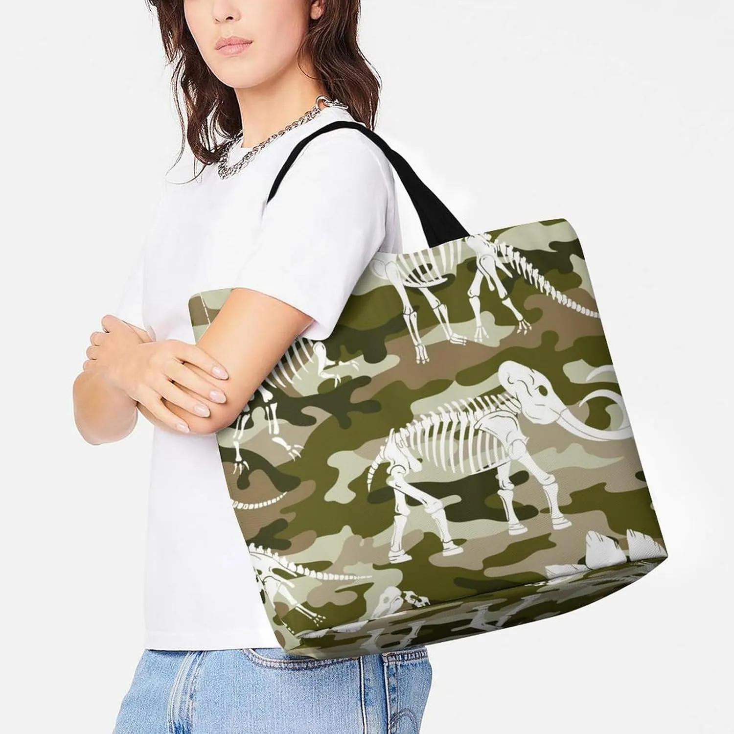 Wow-cool Women's Tote Bag Built-In Pockets Single Shoulder Tote Bag Interior Spacious Travel Shopping Bag