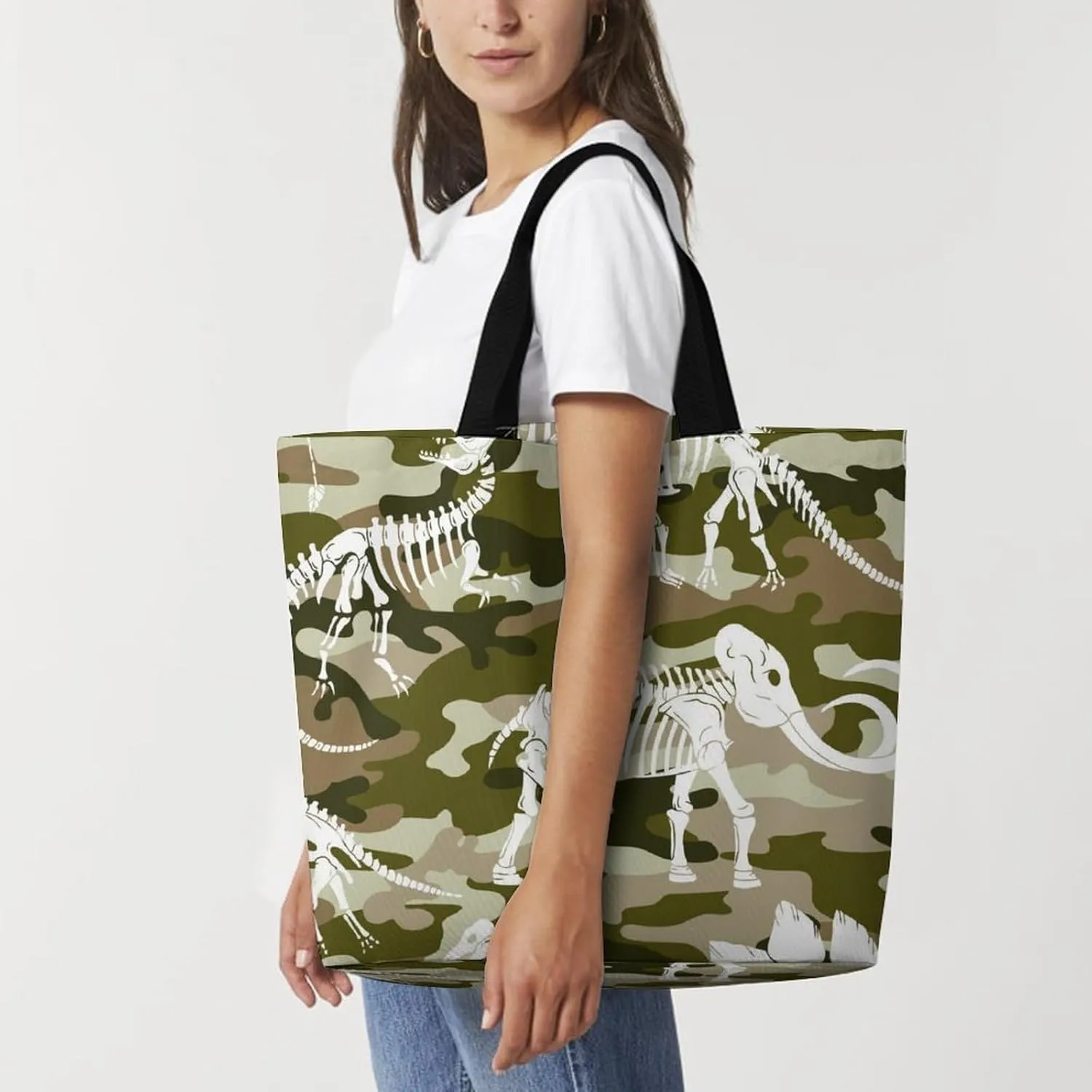 Wow-cool Women's Tote Bag Built-In Pockets Single Shoulder Tote Bag Interior Spacious Travel Shopping Bag