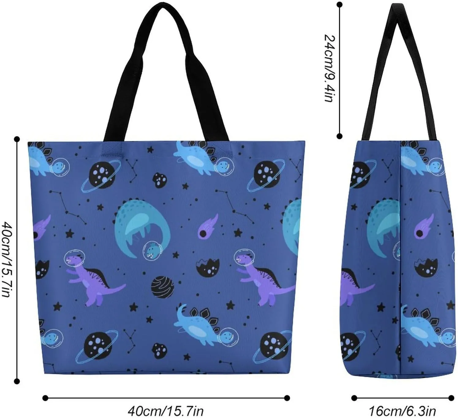Wow-cool Women's Tote Bag Built-In Pockets Single Shoulder Tote Bag Interior Spacious Travel Shopping Bag