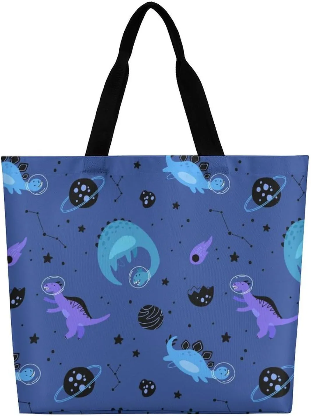 Wow-cool Women's Tote Bag Built-In Pockets Single Shoulder Tote Bag Interior Spacious Travel Shopping Bag