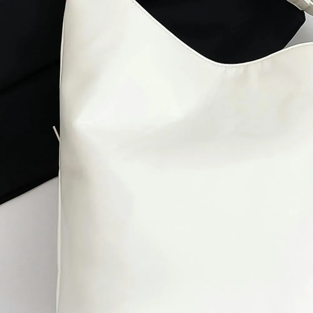 Y2K PU Leather Shoulder Bag for Women Rivet Bucket Tote Purse Trendy Handbag Travel Party