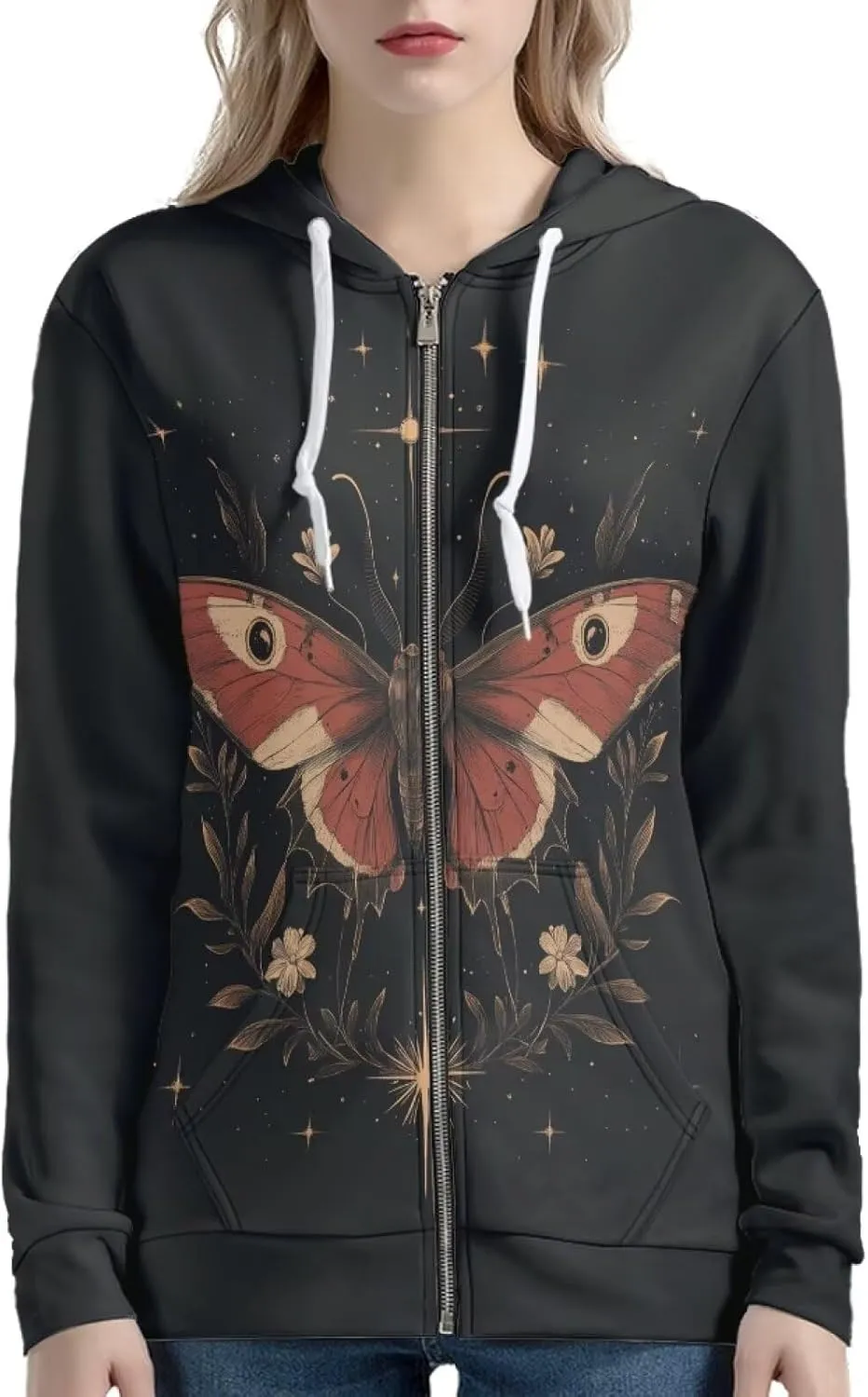 Zipper Hoodies for Women Trendy Lightweight Hoodie Women Hooded Sweatshirt Jacket